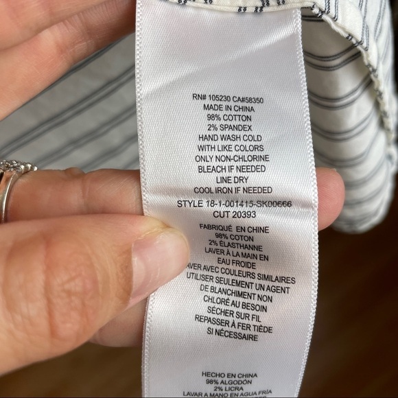 JOIE Yenene Striped Asymmetric-Hem Midi Skirt in Porcelain Cream Grey Size 2 - Picture 7 of 8